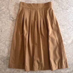 Talbots Camel Pleated Midi Skirt